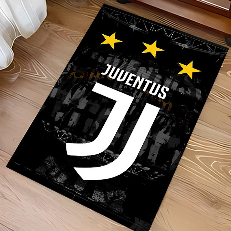 1pc Juventus FC logo Print Area Rug - Soft,Washable Non-Slip Indoor Mat for Office Chairs,Living Room,Home Office Decorative Rug