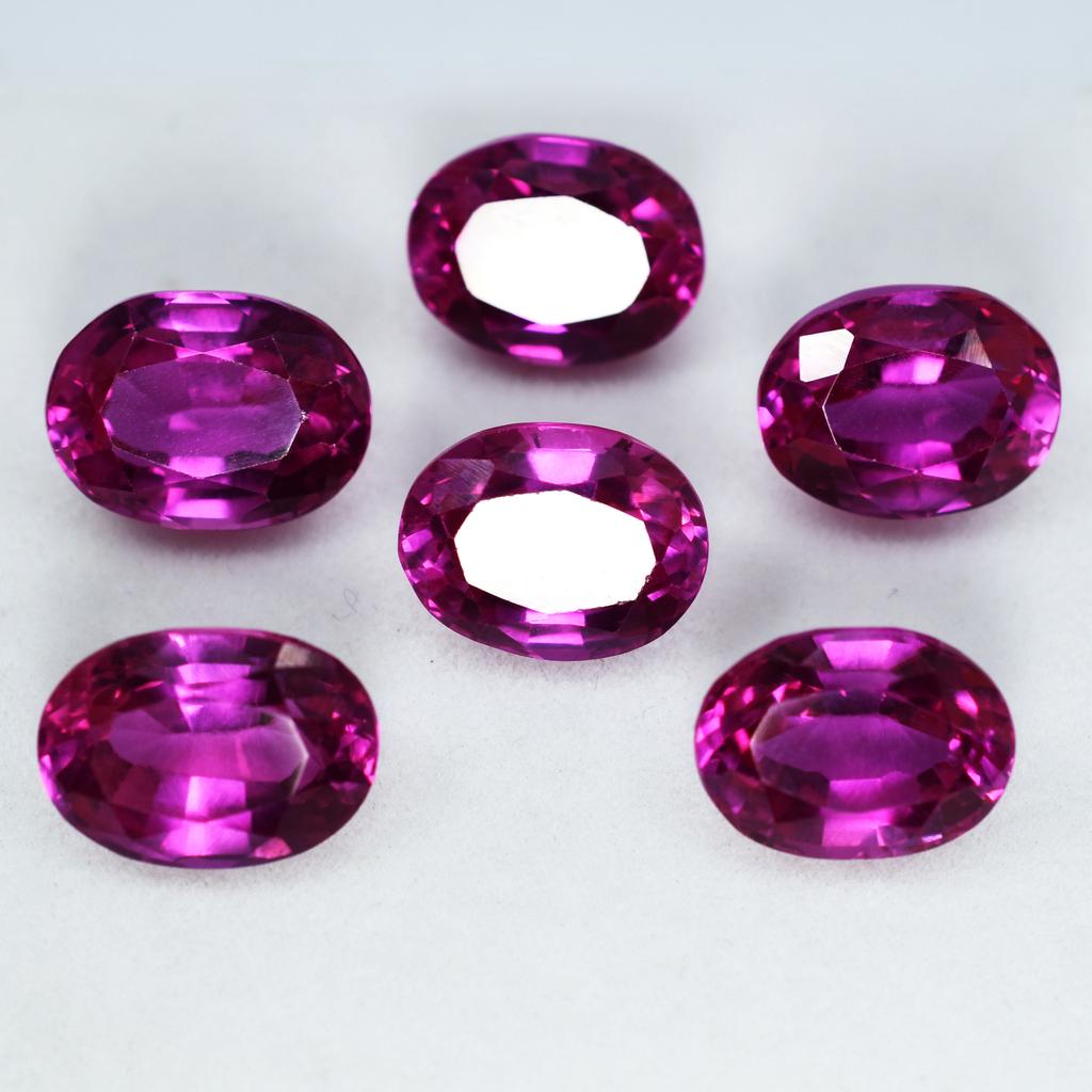 Natural Pink Sapphire Loose Gemstone 6 pcs 72.64 ct Oval Shape Earring September Birthday Birthstone