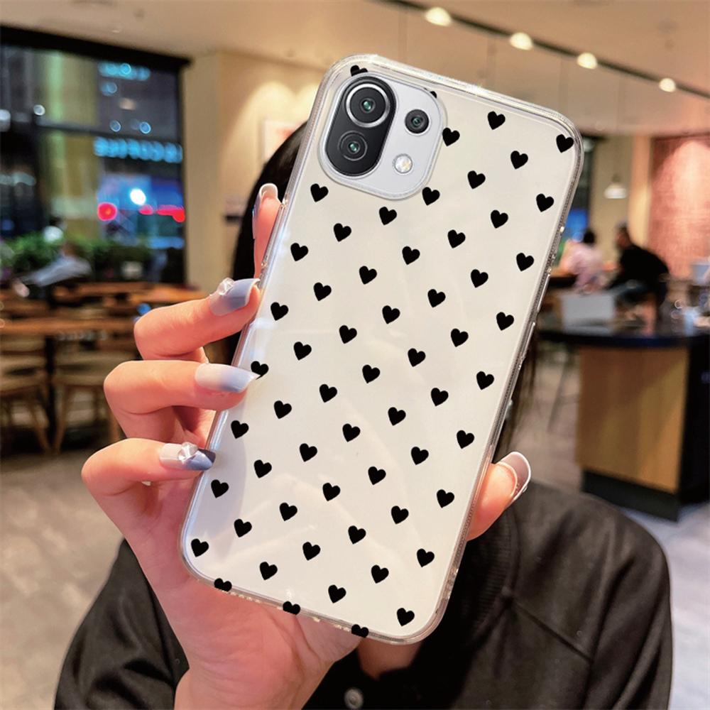Для Xiaomi Mi 14T 15T 13T 12T 10T 11T Pro 14 12 11 13 Lite 15 Note 10 Прозрачный Чехол TPU Силиконовый Сердце Любовь Чехол для Телефона