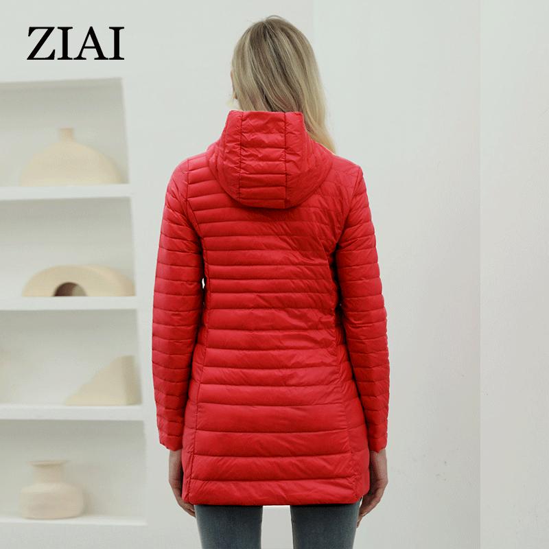 ziai 2024 Spring Women's Jacket Women Clothing Outfit Fashion Light Quilted Cotton Padded Parkas Long Coats Hooded Outerwear ZM-DM28