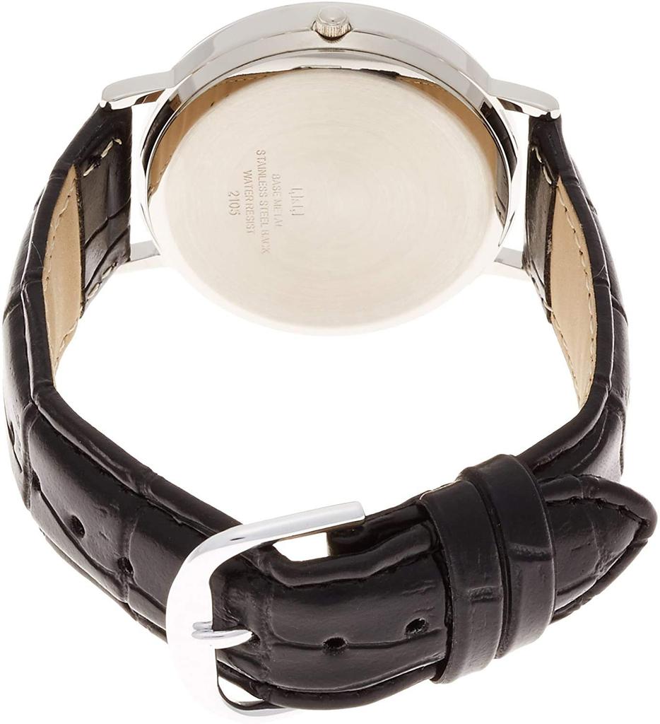 Citizen Analog Date Day Leather White Q&Q Men's Watch, Waterproof, Display, Display, Strap, A202-304,