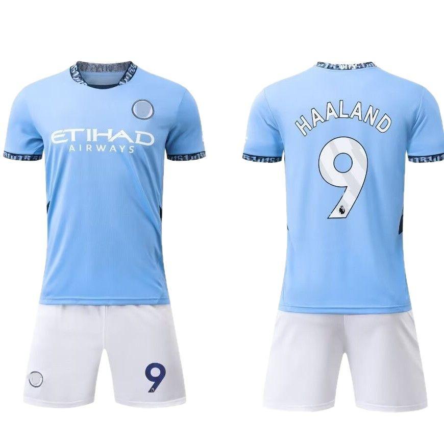 24-25 Man C Home No. 9 Club Football Suit Set Children'S Adult Jersey Size 14-3Xl