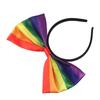 Beautiful Rainbow Bowknot Hair Hoop Fabric Art Party Head Hoop Rainbow Bow Headband  Party Supplies