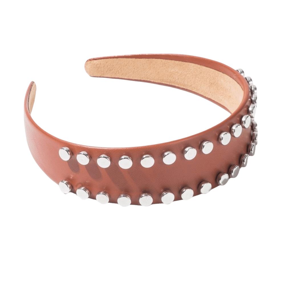 Cool Multi-Color Rivet Headband Vintage PU Leather Wide Brim Hair Hoop Comfort Fit Chic Face Wash Headwear Gift