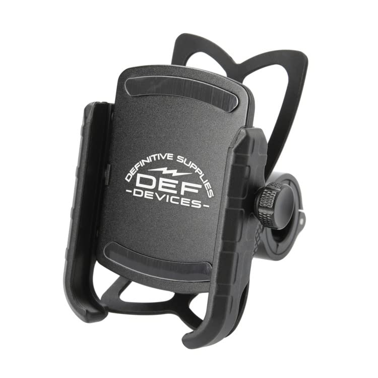 RIDEZ Aluminum Compact Smartphone Holder for Motorcycles and Black Shock-Absorbing, Anti-Vibration Bicycles, (BM8-BK)