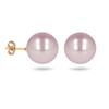 [R3470] - Rose Gold 'Perla' Gold Plated Earrings - 14 Mm