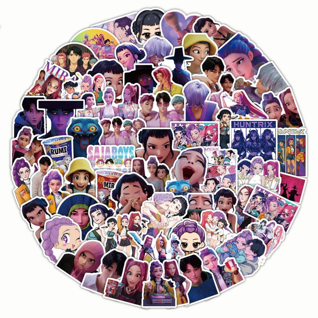 100pcs Suitcase Stickers Waterproof Stickers Scooter Computer Tablet Cartoon Decoration