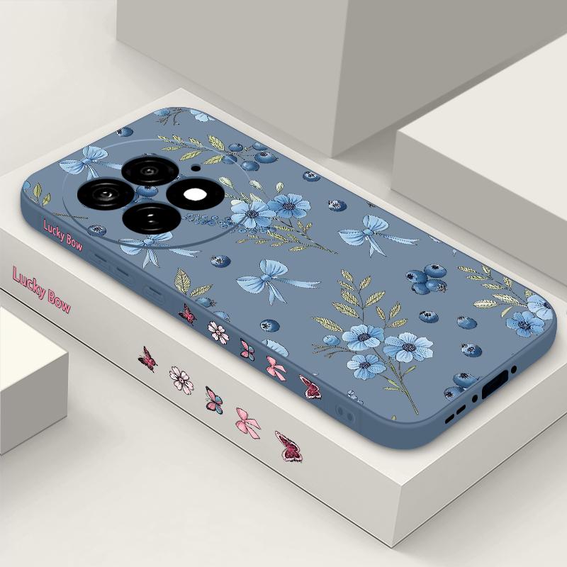 Чехол для OnePlus 15 13 12 Черничный Бантики Цветочный узор Противоударный ТПУ Силиконовый Мягкий Чехол для Oneplus Nord 5G 13R 12R 11R