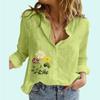Женская модная рубашка с цветочным принтом, женская весенне-осенняя рубашка на пуговицах с длинными рукавами, женские льняные блузки с длинными рукавами