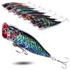 Рыболовная приманка-поппер, 8,6 см, красочная приманка, металлические тройные крючки, рыболовные снасти для окуня, ловли форели