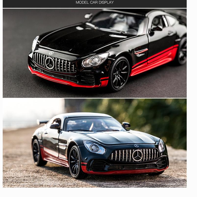 1/32 Scale Benz AMG GTR Sports Car Model Toy Car Die Casting Alloy Car Model Pull Back Vehicles Toys for Toddlers Kids Boys Girls Gift