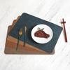 Yousheng Faux Leather Placemat Coaster Dining Table Heat Insulation Pad Dual Side Waterproof Placemat for Kitchen Countertops Dining Tables