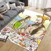 Pettson and Findus Flannel Pattern Square Carpet,Area Rug,Carpet Rug for Living Room Bedroom Sofa Playroom Decor,Non-slip Floor Mat