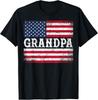 Grandpa Vintage USA Flag Patriotic 4th of July T-Shirt T-Shirt