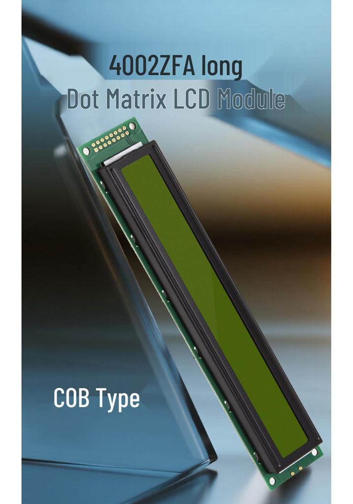 Hui Jing 5.8-Inch COB LCD Screen, 40x2 Dot Matrix Display, Yellow-Green Background, Black Text, Parallel Port