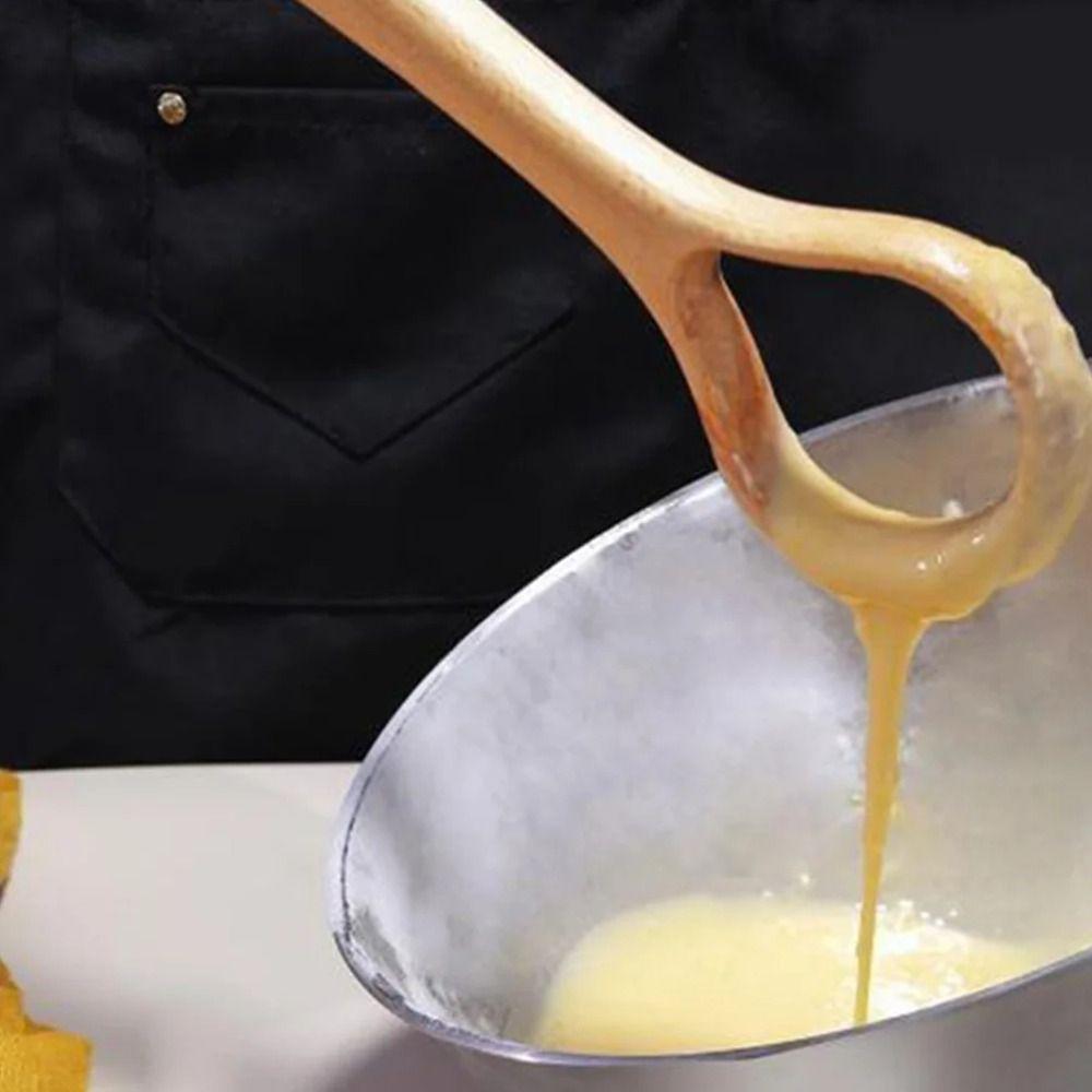 Comfortable Grip Wooden Dough Whisk Long Handle Manual Stirring Rod Egg Whisking
