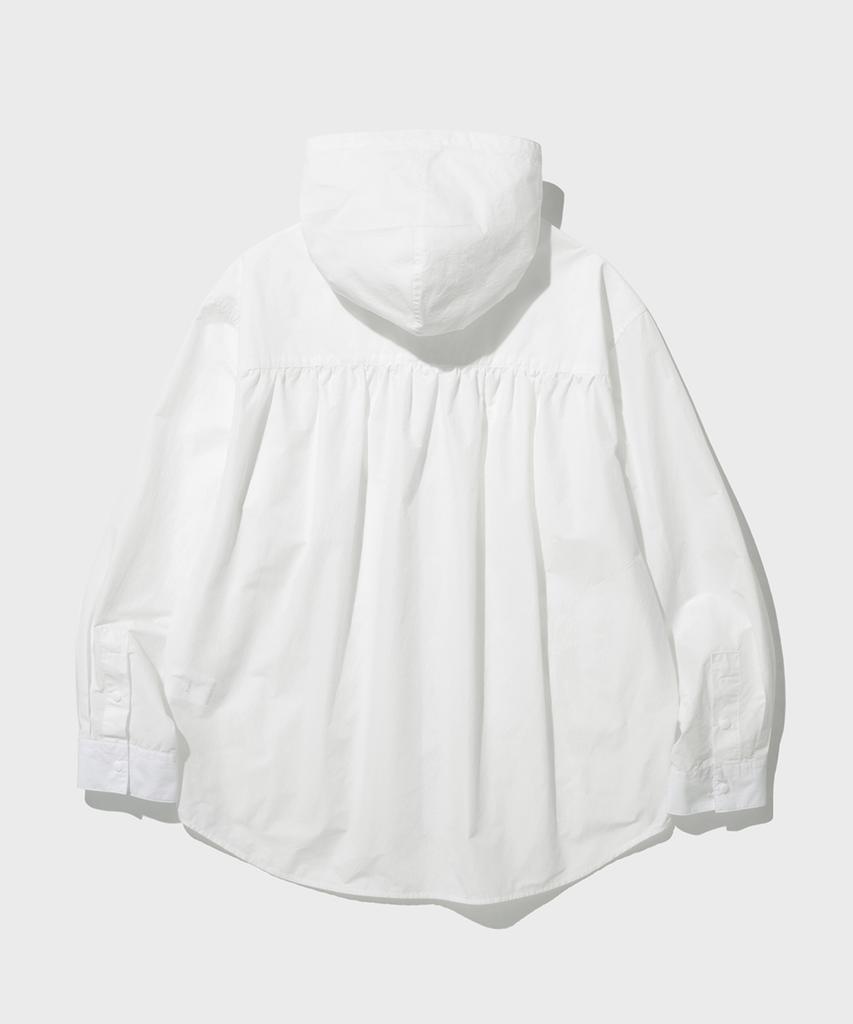 Shirter Shirring Hooded Jacket (White)