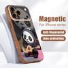 Чехол-панда, играющая на гитаре, Для iPhone 17 Pro Max Магнитный Для Magsafe Покрытие с ощущением кожи Для iPhone 16 15 14 13 Pro Max