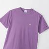 Champion Short Logo Short Sleeve XL T-shirt, Sleeve, 100% Cotton, Classic, One-point Embroidery, T-shirt, Basic, C3-P300Z, Men's, Violet,