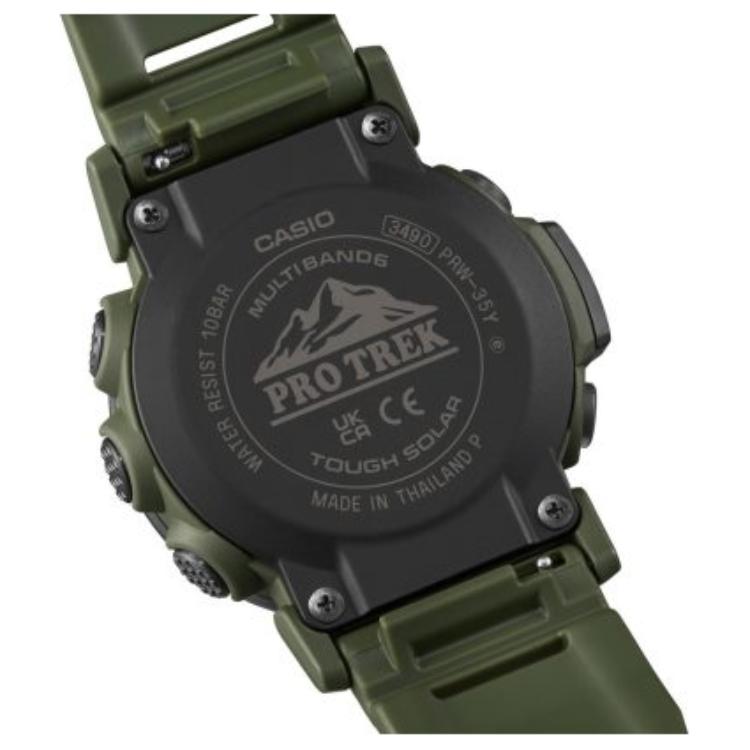 CASIO PRW 35 100m Water Resistant Solar Quartz Movement Resin Strap Watch Men's Watches Gray Dial PRW-35Y-3B
