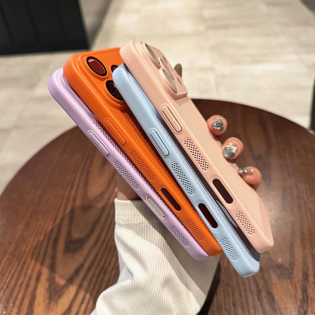 Матовый охлаждающий корпус-сетка с защитой от перегрева для iPhone 17 Air 16 16E 15 14 13 12 11 Pro Max Plus, Жесткий чехол с защитой стеклянной линзы