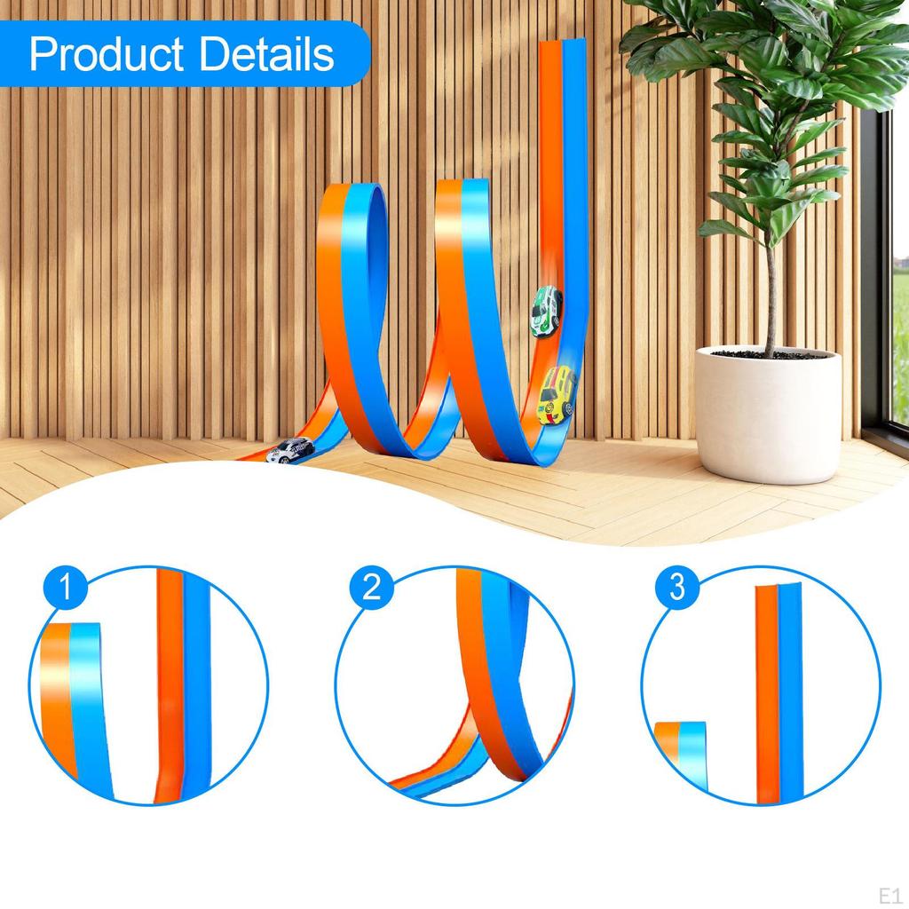 Flexible Race Track Children Toy Fun with 4 Mini Diecast Cars for Ages 3 Up