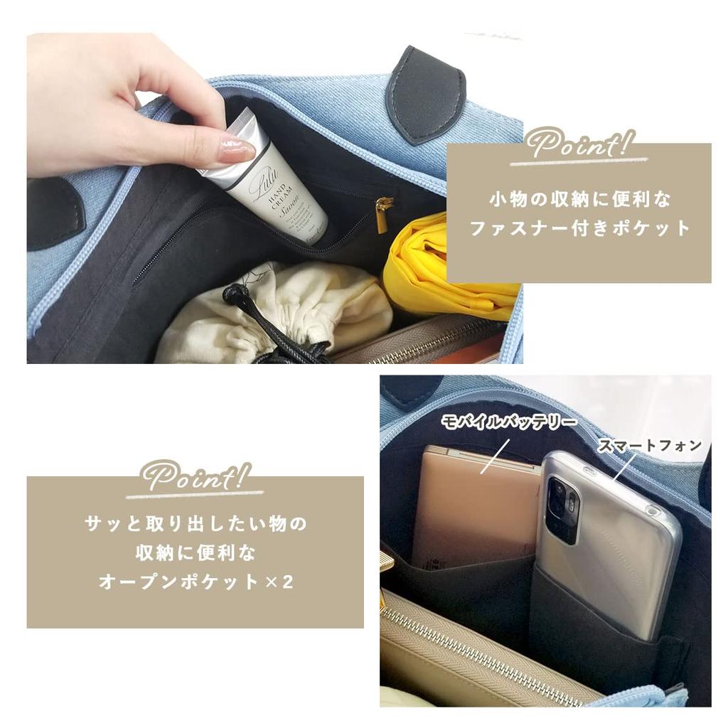 DIVA Rose Women's Large Capacity Denim Tote BagShoulder Bag, 2-Way Design, Crossbody Bag, Sunglasses Girl (Light Blue)