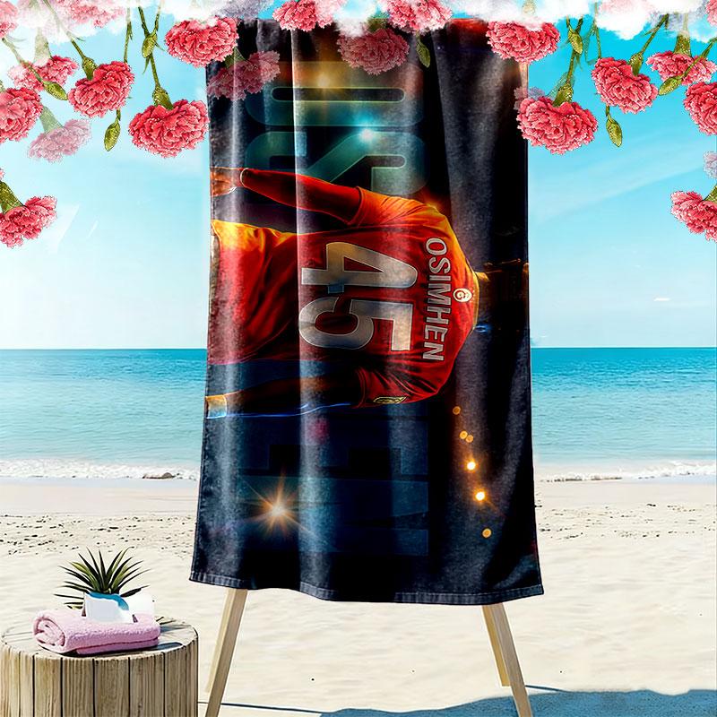 Victor Osimhen Print Beach Towel, Large Soft Quick Dry Towel for Beach Camping Swimming