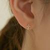 Серьги-крестики Lunne из 14-каратного золота с кубическим цирконием (14-каратное золото) #Es23