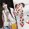Avocado long silk scarf female ins tie head braided strap tied bag ribbon belt decorative streamer student tie scarf