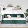 Corner Bed Frame Dark Green 90 x 190 cm Velvet