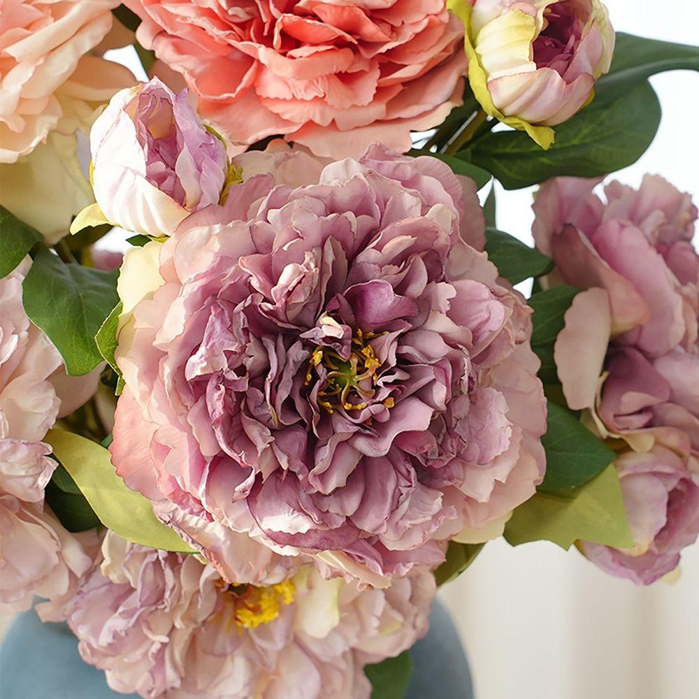 2 Головы сожженных искусственных цветов Букет Большие пионы Искусственные цветы Имитация для свадебного украшения дома