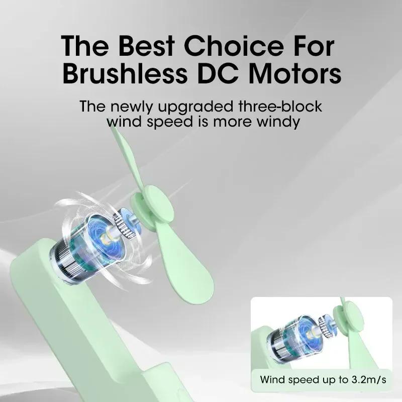 New Handheld Mini Portable USB Rechargeable Folding Fan with Power Bank Dual Cooling for Camping Outdoor Travel