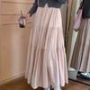 Summer Chic Pink Long Skirts for Women All Match A Line Cake Skirt Woman Korean Fashion White Midi Skirt Ladies