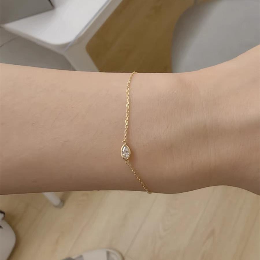 S925 Sterling Silver Horse Eye Diamond Bracelet Female Special-Interest Design Light Luxury Triangle Shape Bracelet