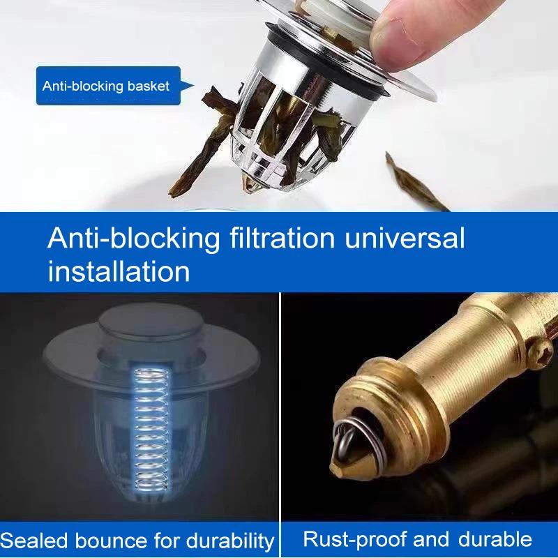 Универсальный сливной фильтр с выдвижным сердечником, заглушка для раковины в ванной, заглушка для умывальника, дезодорант для кухни, сливная заглушка для пола, слив нажимного типа