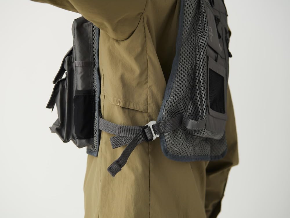Snow Peak SP FF Joint System Vertical Strap Mesh Vest Vest for Men and Grey One SPF-JK-25AU903 Women,