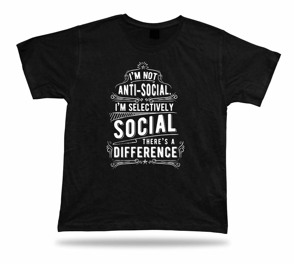 Tshirt Tee Shirt Birthday Gift Idea Selective Anti Social Proverb Wisdom Saying