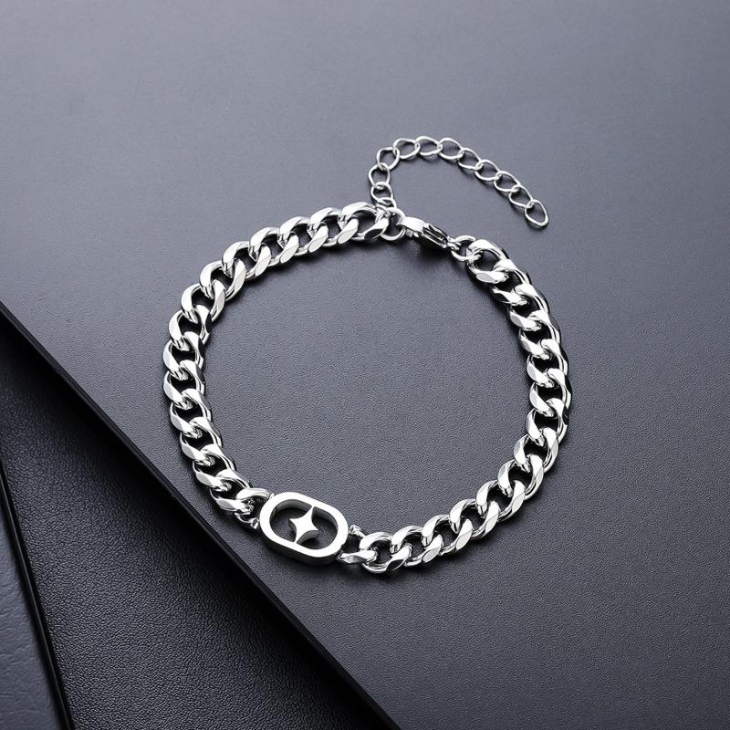 Bracelet Men's Titanium Steel Does Not Fade, High-end Sense Versatile Hip-hop Jewelry Women's Simple Personality Retro Accessories