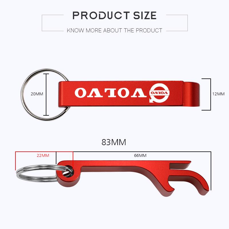 1Pcs Portable Beer Bottle Opener Key Chain Accessories For Volvo XC90 V90 V60 XC60 V40 S80 S60 S90 C40 XC40 V70 XC70 C30 C70