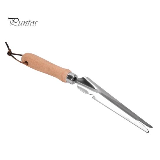 5-in-1 Garden Trowel Stainless Steel Weed Remover with Wooden Handle Multipurpose Hand Weeder for Easy Weed Removal Planting Transplanting