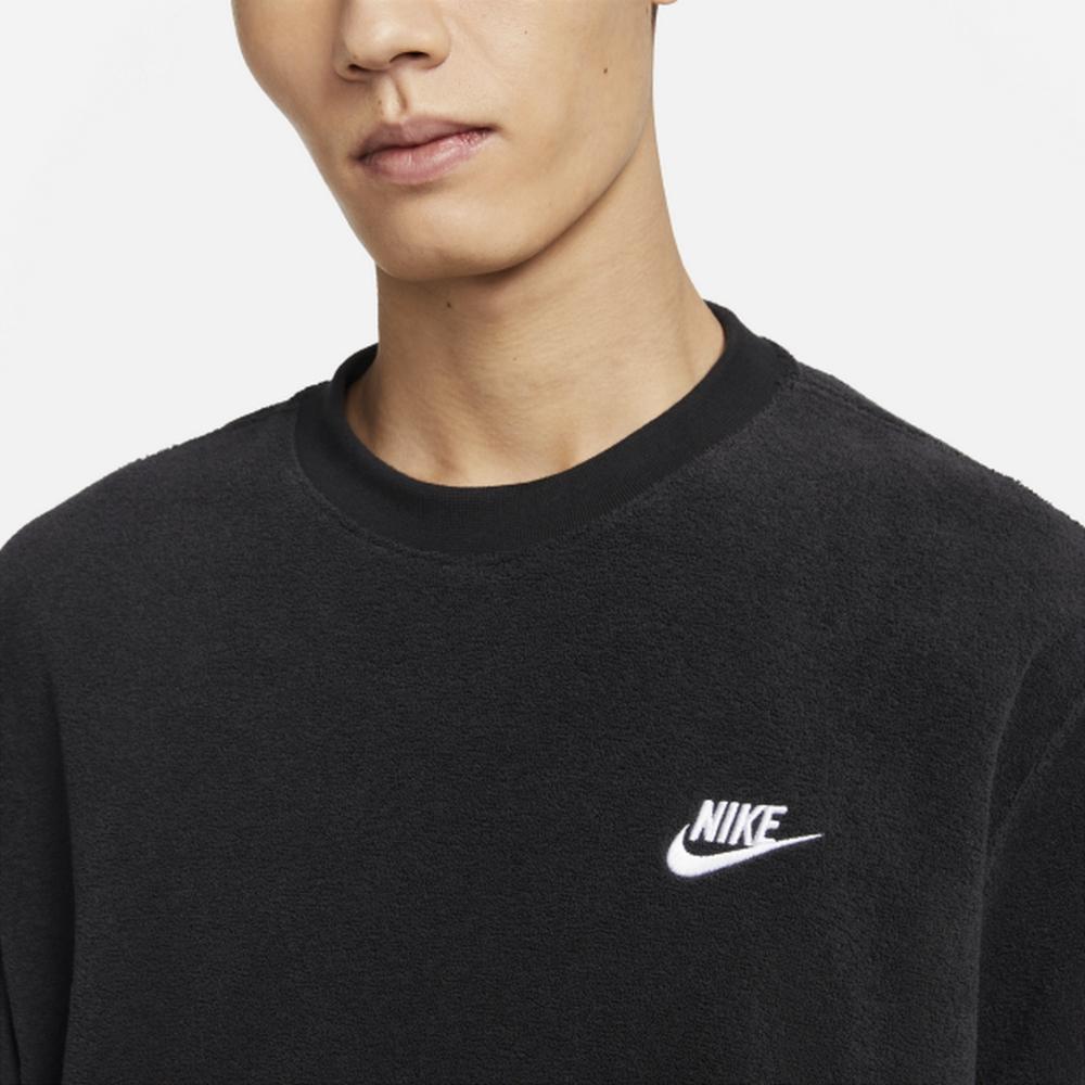 Nike Club Logo Print Sports Sweatshirt Men Sweatshirt Black FB4980-010
