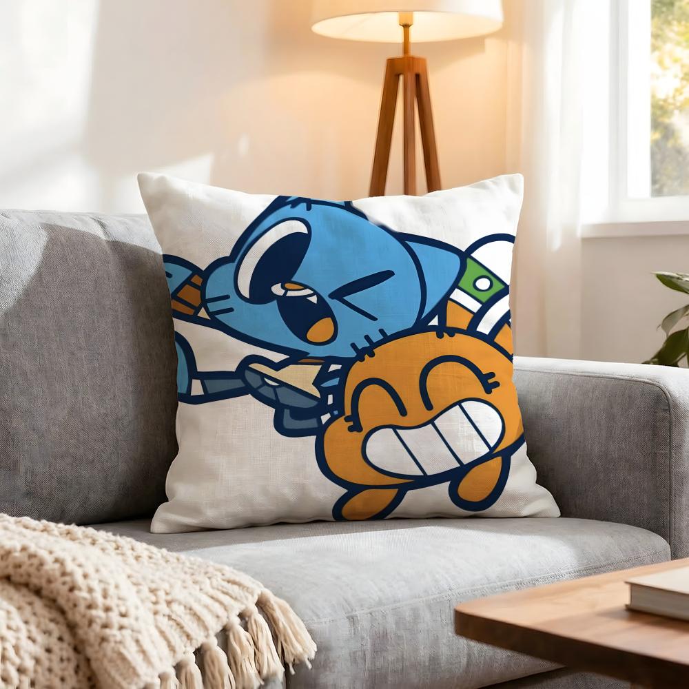 The Amazing World Of Gumball Cushion Cover 1Pcs Decorative Covers Soft Cushion Case For Sofa Couch Decor 40X40 45X45 Pillowcases