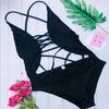 Женский слитный купальник-бикини с бандажным дизайном, эффектом пуш-ап и облегающим кроем