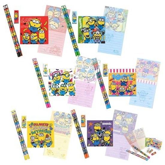 Happy Festival Supplies Minions Stationery 4-Piece Set Large Bag 24 Assorted Prizes Festivals Events Childrens Gatherings Street Stalls Character Cute