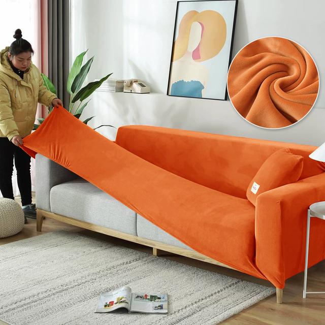 Чехол на диван, эластичные бархатные противоскользящие чехлы для дивана для гостиной, L-образный секционный чехол для дивана, чехлы на кресла