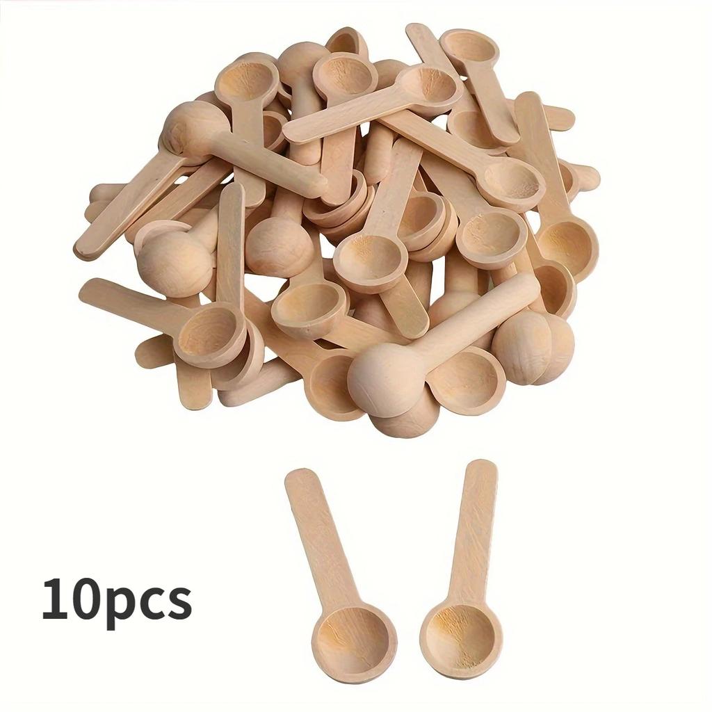 10Pcs Mini Wooden Spoons Kitchen Seasoning Honey Coffee Kitchen Cooking Coffee Bean Salt Spice Jars Wooden Measuring Spoons