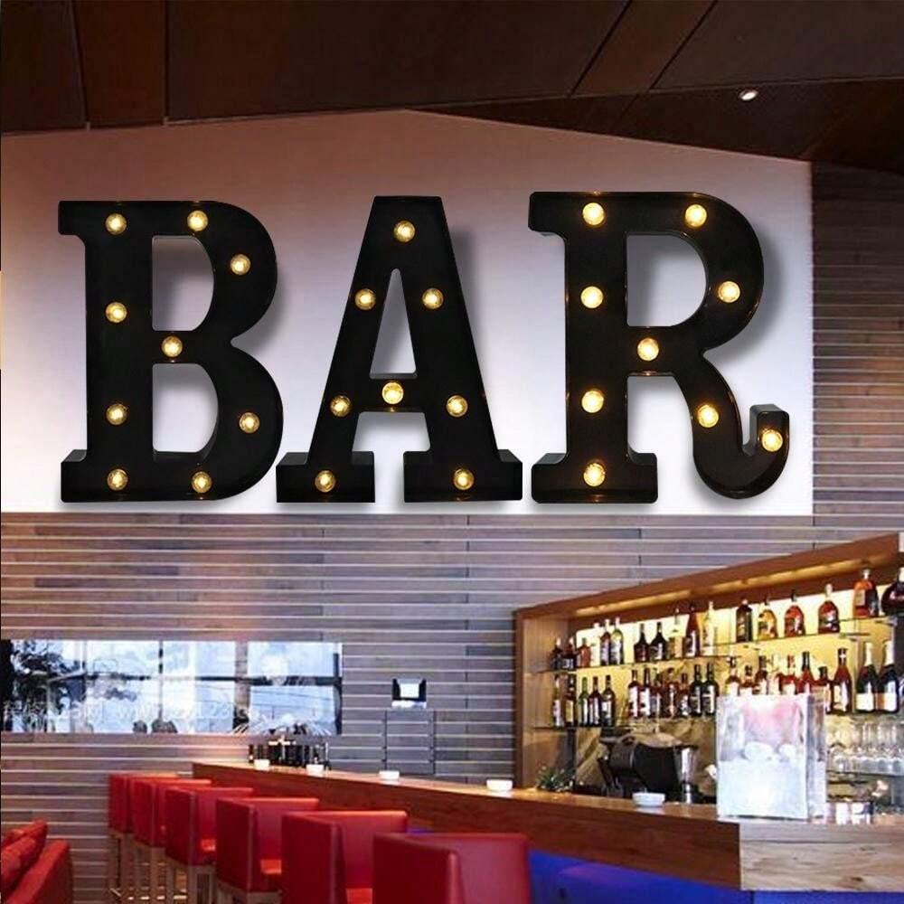 1PC 21.8cm LED Letter Light Luminous Letter and Number Night Light Suitable for Home Bar Wedding Birthday Party Decoration