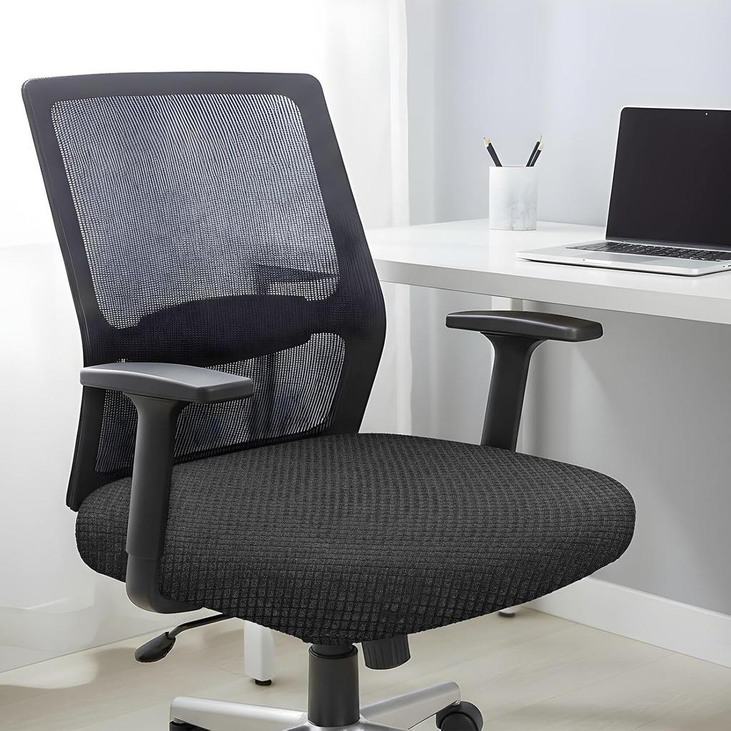 Chair Cover, Desk Chair Seat Cover Elastic Stretch Slipcovers Dining Room Chairs Seats Covers Washable Anti-dust Desk Seats Covers Cushion Protector