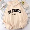 Лос-Анджелес 1991 США Город Письмо Мужская одежда Флисовый спортивный костюм большого размера Простота Качественные толстовки Повседневные топы с круглым вырезом для мужчин